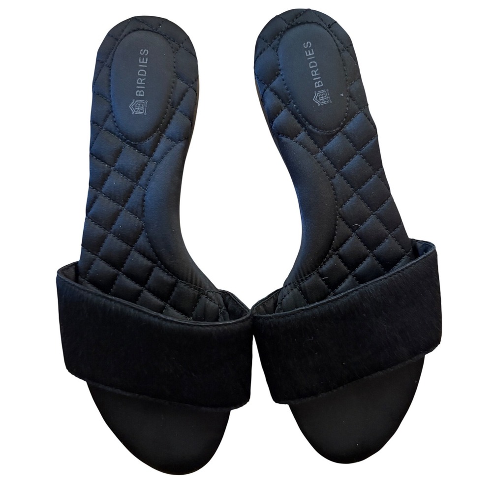 BIRDIES Sparrow sandals in black pony hair  Size‎ 7